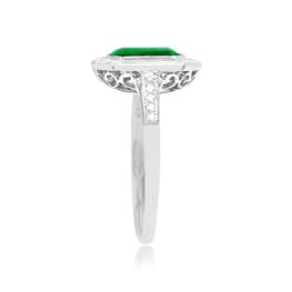 Top Side View Emerald and Diamond Engagement Ring Tamaya Ring 15047