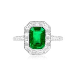Top View Emerald-Cut Emerald Engagement Ring Tamaya Ring 15047