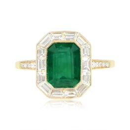 1.62 Carat Emerald Ring Burnaby Ring Top View
