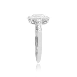 Top Side View Diamond and Platinum Ring Tillson Ring 15054