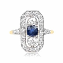Top View 0.40 Carat Sapphire and Diamond Engagement Ring Westbury Ring 15064