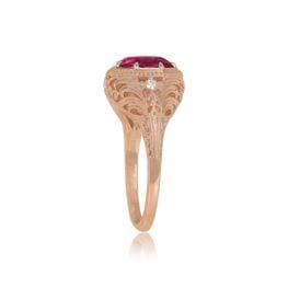 Top Side View Oval Cut 2.04 carats Pink Tourmaline Ring 15080