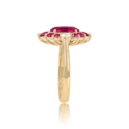 Top Side View 2.10 carat Pink Tourmaline Gemstone Ring 15081