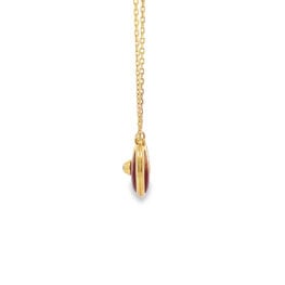 18k Yellow Gold Pendant Chain Amulette De Cartier Necklace Side View