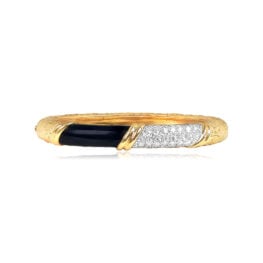 18k Yellow Gold Onyx and Diamond Van Cleef and Arpels Top View