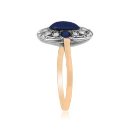 Top Side View Silver on 14k Yellow Gold Ring Ballina Ring 15122