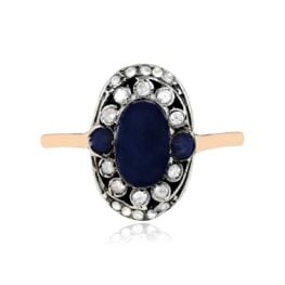 Silver on 18k Yellow Gold ring 15122 Ballina Ring Top View