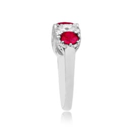 Top Side View 1.95 Carat Ruby and Diamond Ring Wilhelmina Ring 15131