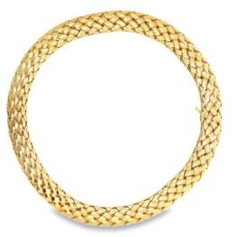 Van Cleef and Arpels Woven Link 18k Yellow Gold necklace Top View
