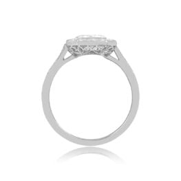 Platinum Baguette Halo Ring Cremona Ring Side View