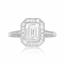 1.51ct Emerald Cut Diamond Ring Alto Ring Top View 15167