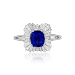 Top View Sapphire and Diamond Engagement Ring Varena Ring 15193