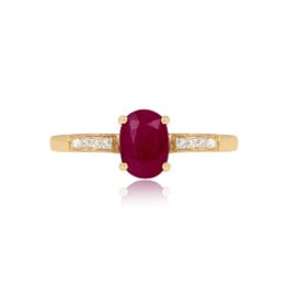 Top View Ruby and Diamond Engagement Ring Inari Ring 15200