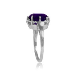 Top Side View Amethyst on Platinum Engagement Ring Zaria Ring 15207