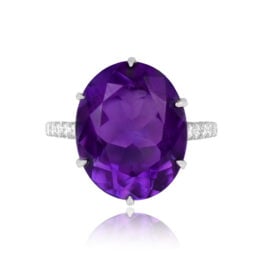 Top View Amethyst and Diamond Engagement Ring Kiruna Ring 15208