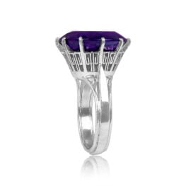 Top Side View 16.34 carat Amethyst Ring Arvola Ring 15209