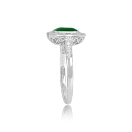 Top Side View Emerald and Diamond Engagement Ring 15224