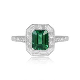Top View 1.49 carat Emerald-Cut Emerald Gemstone Ring 15224