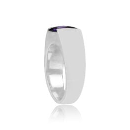 Top Side View Square Cut Amethyst Center Stone Madina Ring 15233