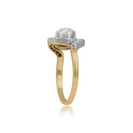 Top Side View 1.13-carat old European cut diamond ring Melina Ring 15244
