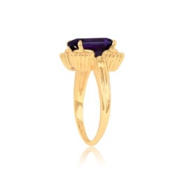 Top Side View 14k Yellow Gold Ring with Prong-Set Amethyst 15275