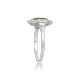 Top Side View Emerald and Diamond Gemstone Ring 15316