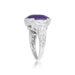 Top Side View 7.42 carat Hexagon-Shaped Amethyst Ring 15357