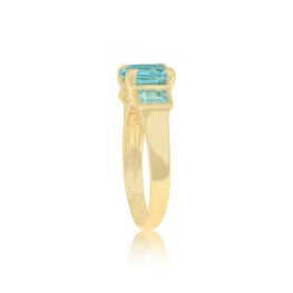 Top Side View Asscher-Cut Aquamarine Ring Asino Ring 15360