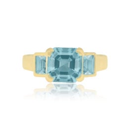 1.32 carat Aquamarine and 18k Yellow Gold Gemstone Ring 15360