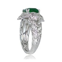 Floral Ruby Diamond Halo Ring - JN2230 SV