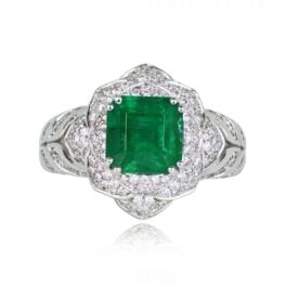 Emerald Cut Zambian Emerald Cocktail Ring - Winslow Ring DYL43 TV