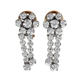 Vintage Floral Diamond Cluster Gold Earrings - Orchard Earrings DYL55 TV