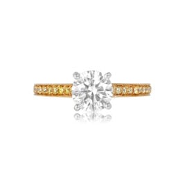 Graff Round Brilliant and Fancy Yellow Ring - Berkeley Ring KOT8856
