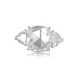 GIA certified cushion shaped antique rose-cut diamond Top View HER4