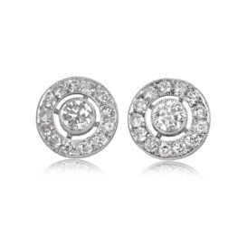 Round Brilliant Cut Diamond Halo Earrings - Westergard Earrings MAR108 TV