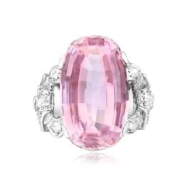 Top View Kunzite and Platinum Engagement Ring Bethesda Ring OCT-23-14