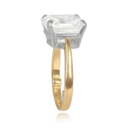 Asscher Cut Diamond Gold Engagement Ring -