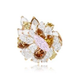 Colored Diamond Cluster Ring Oscar Heyman Ring Top View