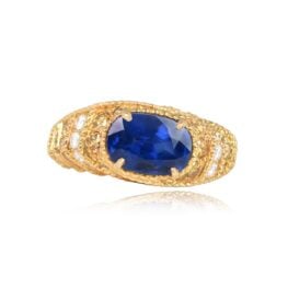 Top View Sapphire and Diamond Ring Zadar Ring SB115