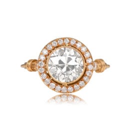 Old European Cut Diamond Halo Ring - Bologna Ring TV 13160