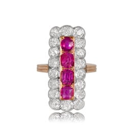 Edwardian Era elongated Ring Ashmont Ring Top View