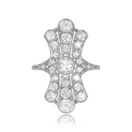Art Deco Platinum and Diamond Ring Morrison Ring YK109