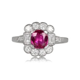 1.30ct Ruby and Diamond Floral Ring - Enola Ring